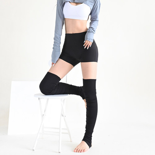 slenddy秋冬女专业防滑踩脚瑜伽袜堆堆袜中长筒腿套显瘦护腿S7301