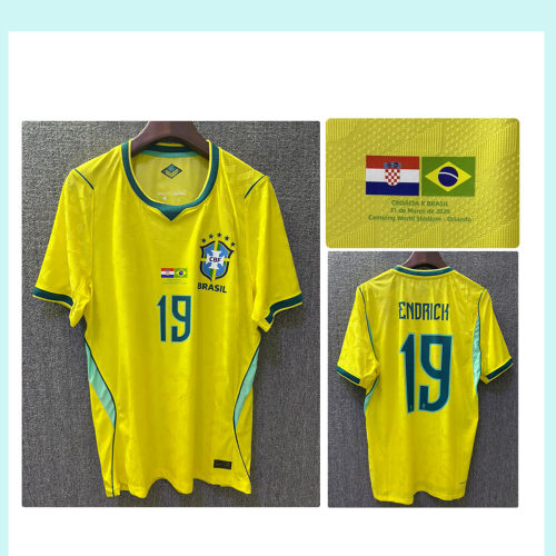 2026 Brasil Vs Croatia Jersey Neymar Endrick巴西球员版球衣
