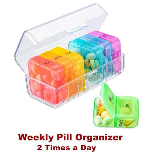 Weekly Pill Organizer Case Box Medicine Fish Oils Vitamin