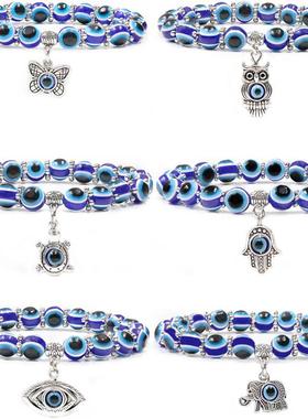 Lucky Turkish Blue Eye Bracelet for Women Men Elephant Butte