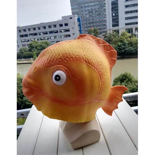 Goldfish Head Mask Fish Animal Halloween Mask 金鱼头套面具