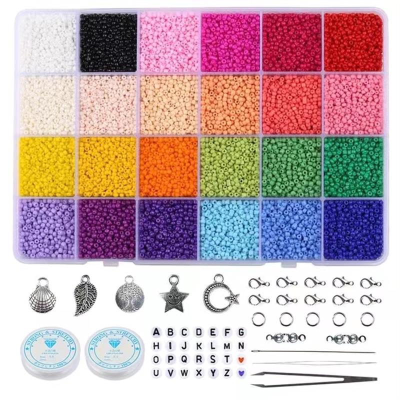3mm 24 colors Glass Seed Beads Set For Diy Bracelet Making