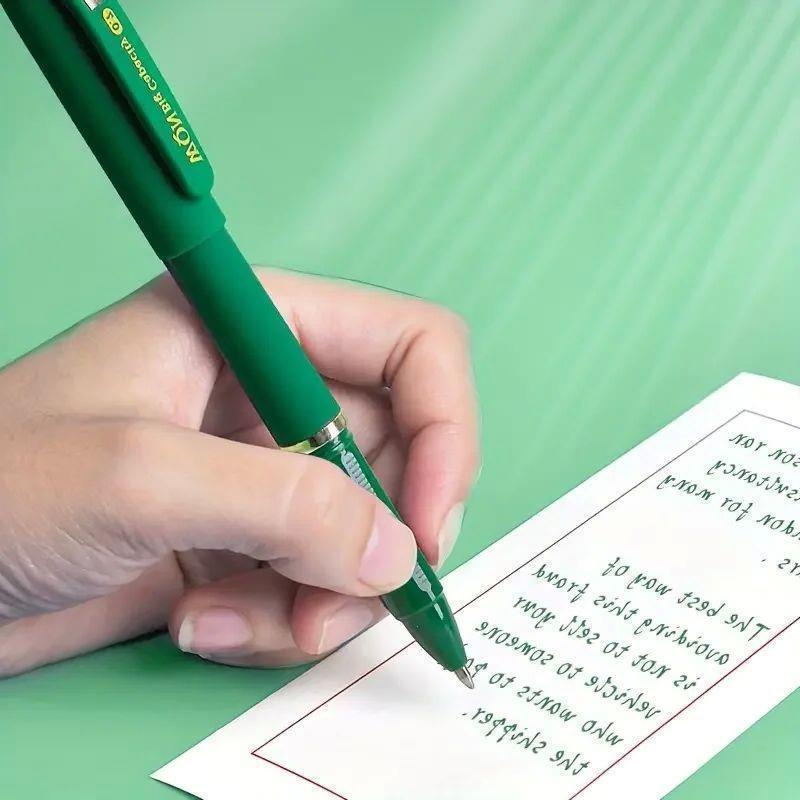 1pc/3pcs Green Ink Gel Pen, 1.0mm,for Writing, Large Capacit