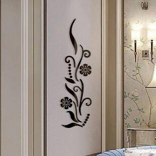 Acrylic Mirror Wall Stickers Flower Shape Strong Reflection
