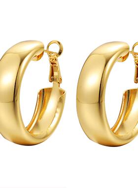 circular earrings cool cool style gold earrings欧美圈圈耳环