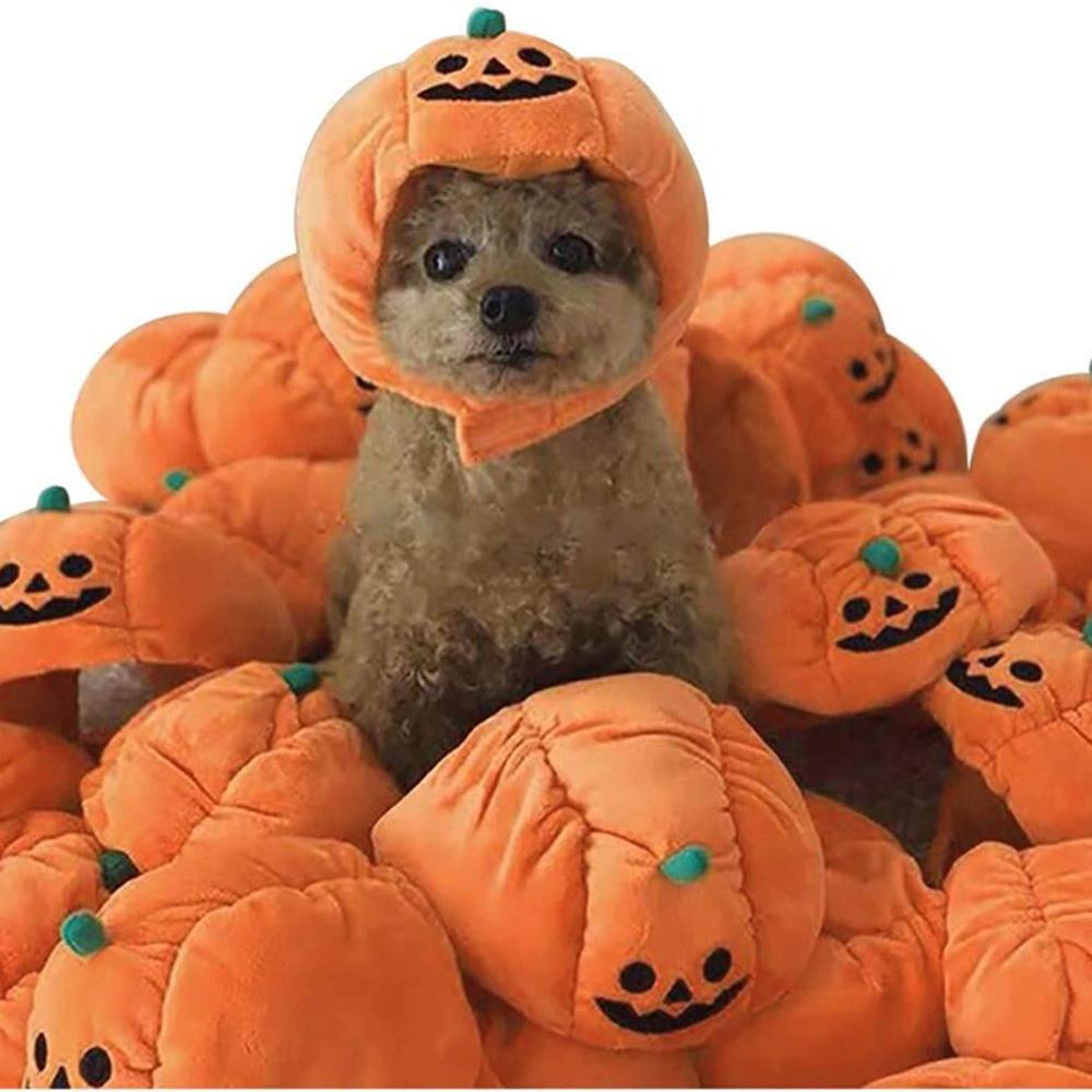 1PC Pet Halloween Pumpkin Hat Teddy Dress up Headdress Cat