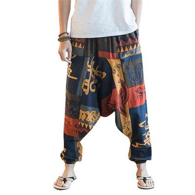 Hip Hop Aladdin Hmong Baggy Cotton Linen Harem Pants Men 裤