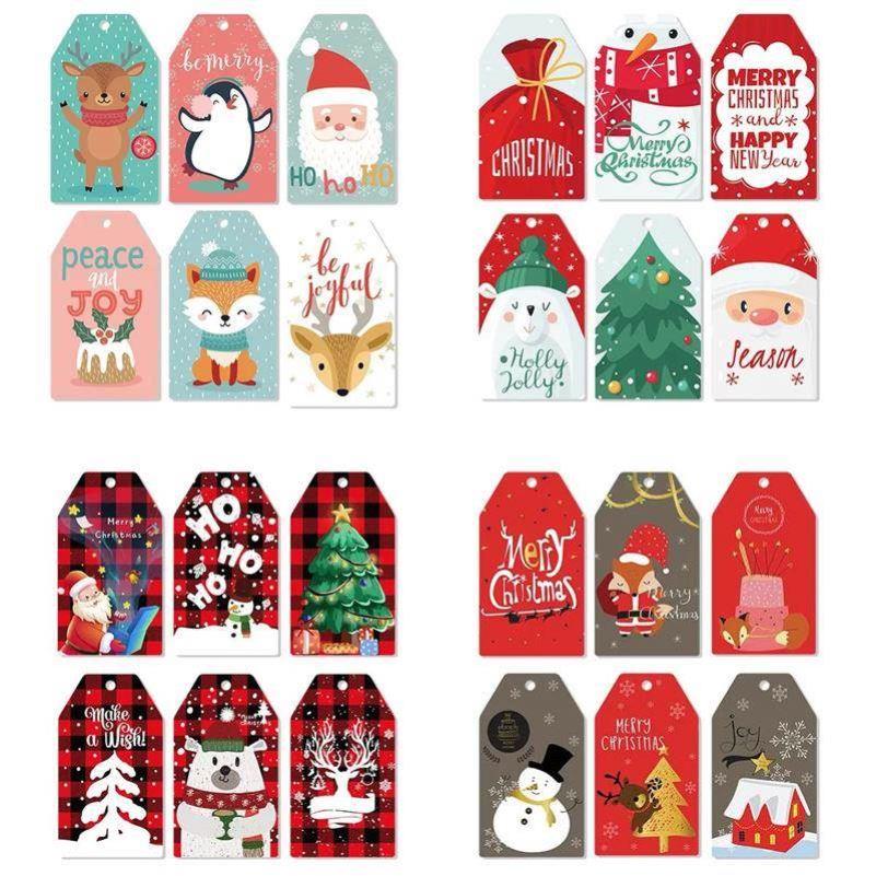 60pcs Christmas Paper Gift Tag Santa Claus xmas tree DIY Kra