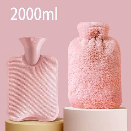 Hot Water Bottle with Solf Cover PVC 2L Hot Water Bag