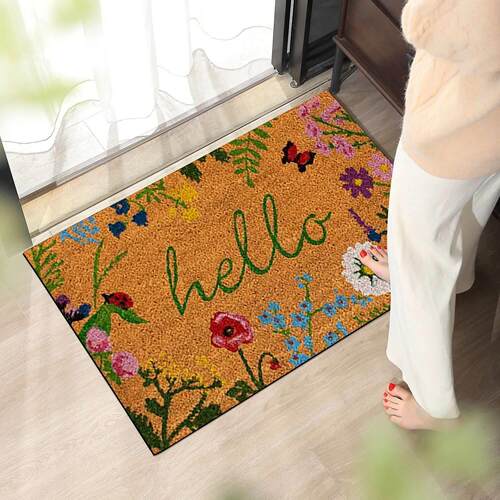 Thin Non-slip Floor Rug Mat, Durable Welcome Doormat Outdoor