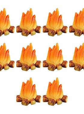10 Pcs Fire Ornaments Micro Model Fairy Toy Fake Campfire