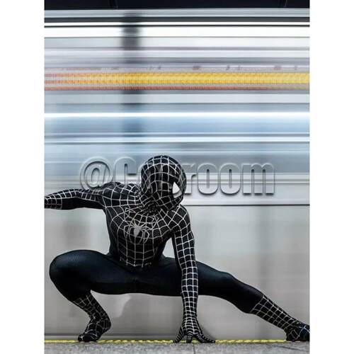 Tobey Maguire Spiderman Costume Black/Red Raimi Spider Man C