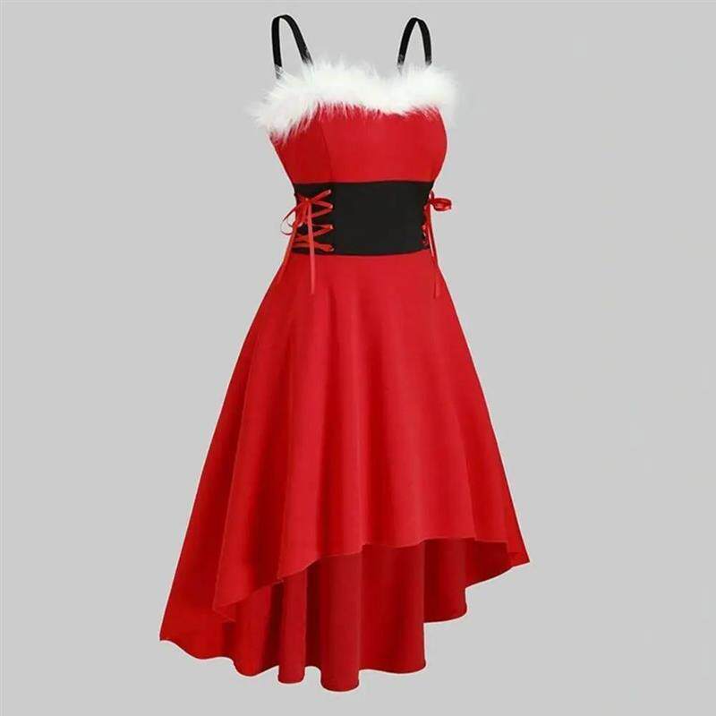 Dress Women Christmas Dress Patchwork Dresses Bandage Long