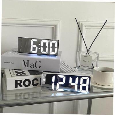 Smart LED Clock Bedside Digital Alarm Clocks Desktop Table E