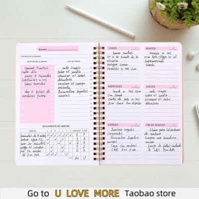 A5 Agenda Planner Notebook Weekly Planner 52 Week Goal Habit