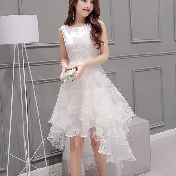 Summer new organza puffy swallowtail dress sleeveless big sw