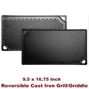 Reversible Cast Iron Grill Griddle Double Burner Griddle Pan