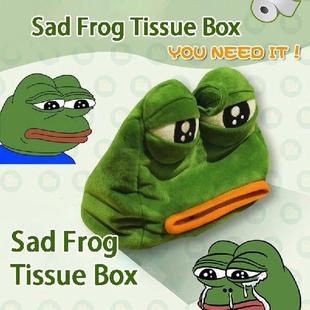 2PCS Creative Sad Frog Drawer Paper Tissue Box Tissue Cover