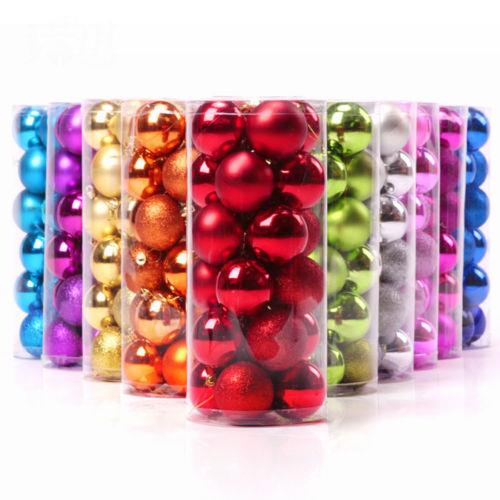 24pcs Christmas Ball Set Tree Ornaments Hanging Baubles 4cm