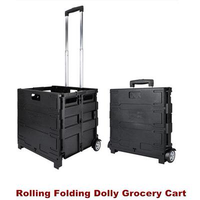 Rolling Folding Dolly Grocery Cart Collapsible Shopping Cart