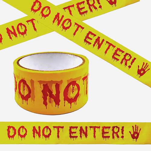 Halloween Decorations Scary Caution Tape,Do Not Enter Yellow