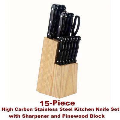 High Carbon Stainless Steel Kitchen Knife Block Set Knives