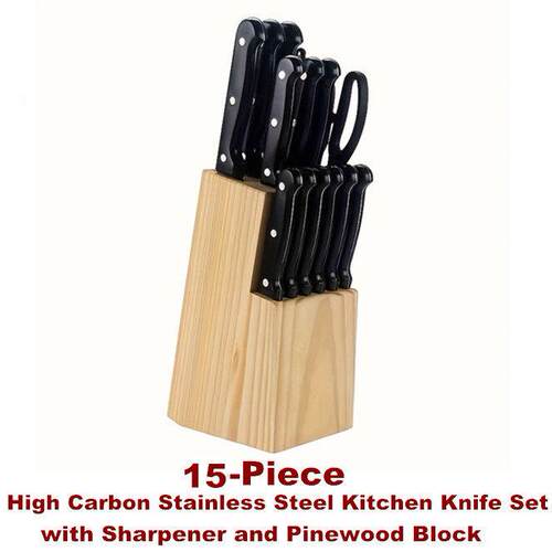 High Carbon Stainless Steel Kitchen Knife Block Set Knives