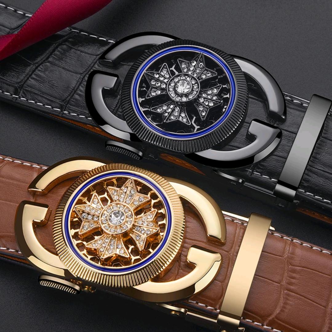 新款保罗皮带男款2025真皮自动扣牛皮腰带青中年商务休闲裤带正品