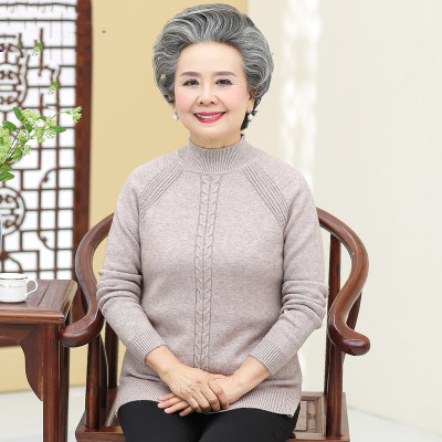 毛衣套头加厚高领打底衫奶奶装