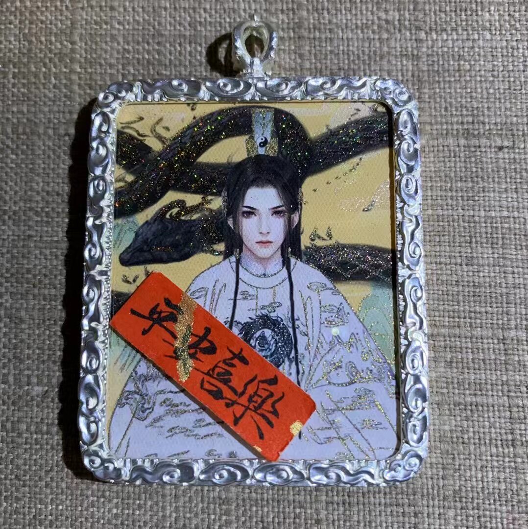蟒家蛇家画像小唐卡手工手绘描金嘎乌盒随身项链情侣项坠复古吊坠
