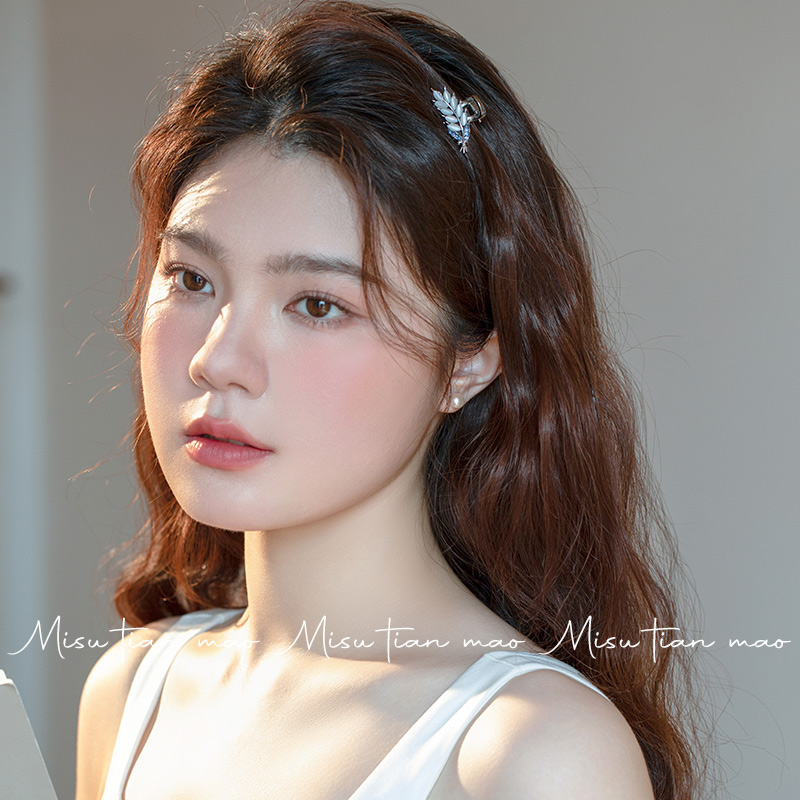 迷你小号抓夹花朵猫眼石刘海夹