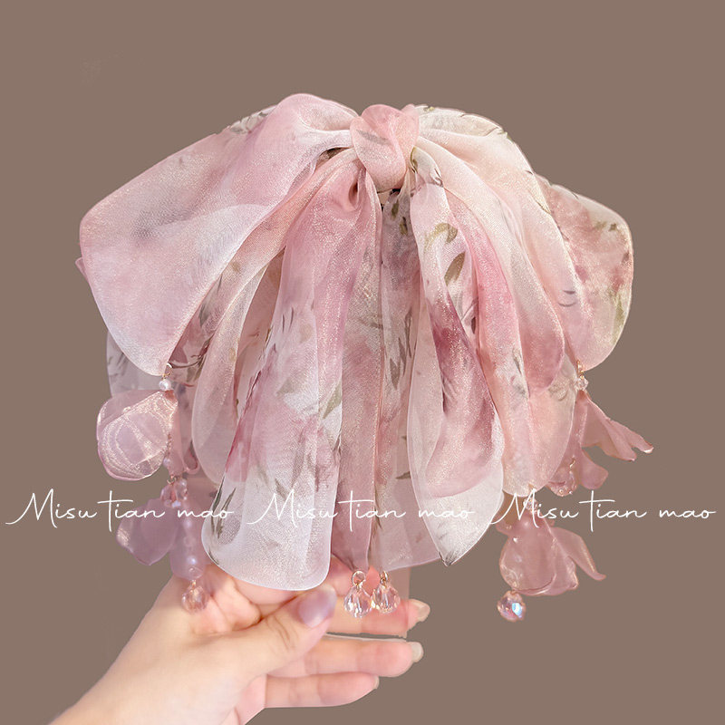 发夹后年抓夹女高级感2025新款半扎发蝴蝶结夹子头饰超漂亮发饰