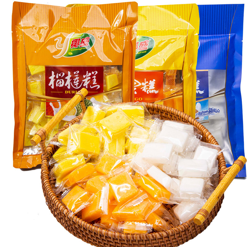 椰盛海南椰子芒果榴莲糕500g休闲零食水果软糖小吃宿舍办公解馋