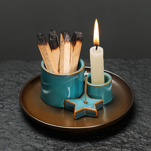 跨境秘鲁圣木条熏香托盘 Palo Santo香薰炉 加州白鼠尾草燃烧容器