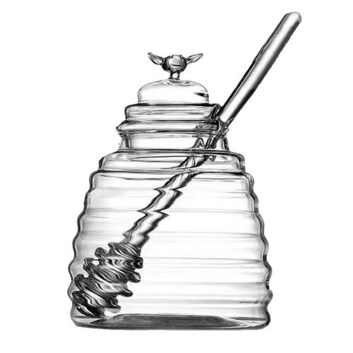 销售小蜜蜂玻璃蜂蜜罐带盖子