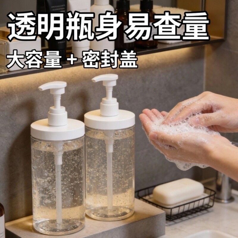 洗手液分装瓶按压大口径沐浴露洗发水洗衣乳液分装瓶子替换装专用