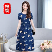 Mùa hè 2019 phụ nữ trung niên mới cotton dài tay áo lụa ngắn tay áo 40 đến 50 tuổi - Quần áo của mẹ