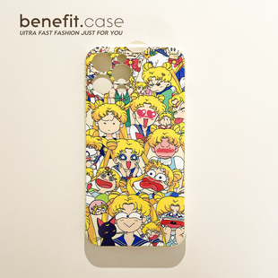 benefit满屏美少女战士17适用于iphone16promax苹果15PRO手机壳13新款 14套12创意11全包xsmax硅胶xr防摔8plu