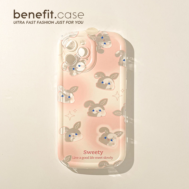 benefit可爱渐变粉色兔兔17适用于iphone16prom