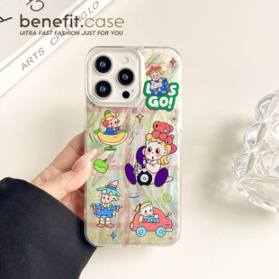 benefit原田治卡通小女孩17适用于iphone16promax苹果15PRO手机壳13新款 14套12创意11羽纱xsmax硅胶xr防摔8p