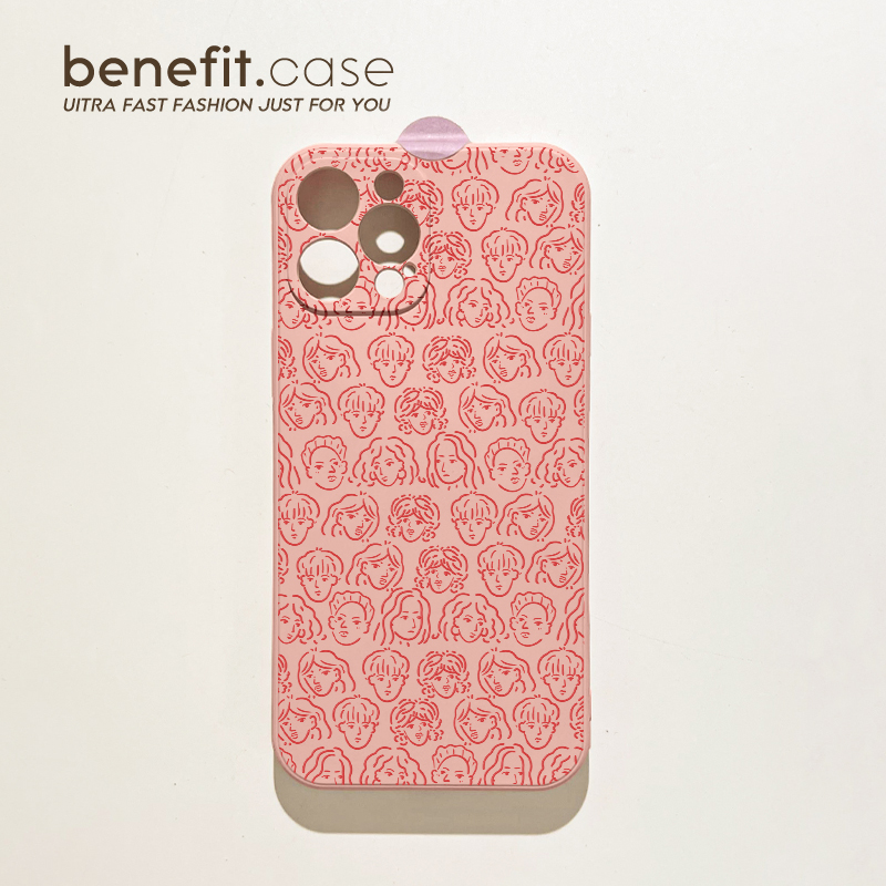 benefit满屏涂鸦人物画像17pro16适用于iphone15promax苹果15PRO手机壳13新款14套12小众11全包xsmax硅胶xr防