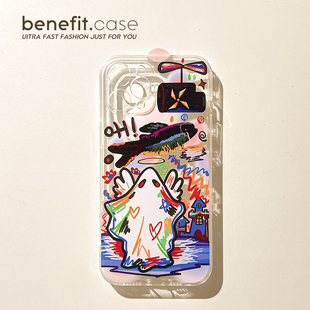 benefit个性 12套11恶搞xsmax透明xr硅胶8plus防 涂鸦幽灵17pro16适用iphone15promax苹果13手机壳14promax新款
