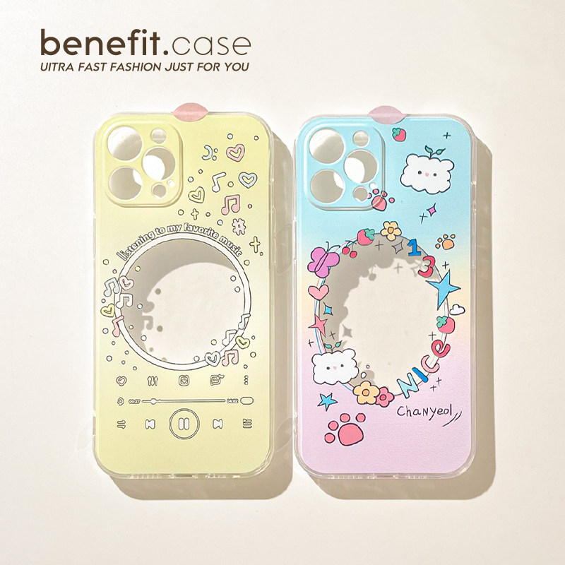 benefit创意卡通可爱音乐小卡追星17pro16适用于15苹果13手机壳iphone14promax新款12套11女xsmax透明xr全包,3C数码配件,手机保护套/壳,淘宝优惠券,粉丝福利购,淘宝优惠卷