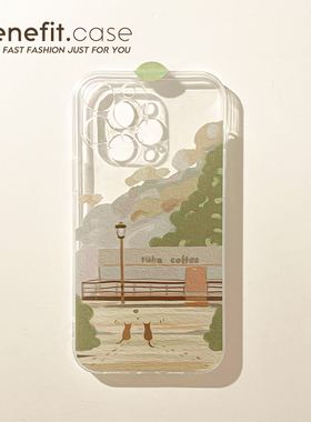 Benefit北海道ins风油画17pro16适用15苹果13promax手机壳iphone12mini软14promax套11xsmax清新xr女8plus硅