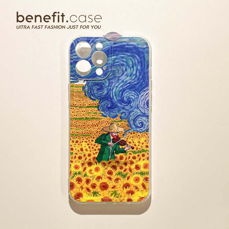 Benefit潮牌油画拉小提琴梵高17pro16适用15苹果13