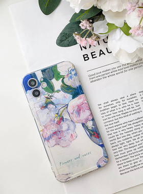 Benefit油画白玫瑰ins风17pro16适用15苹果13promax手机壳iphone12mini软14promax套11xsmax梵高xr复古8p7创