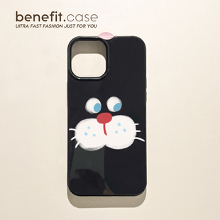 benefit趣味卡通可爱猫猫17适用于iphone16promax苹果15PRO手机壳13新款 14套12创意11软壳xsmax硅胶xr防摔8p