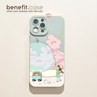 benefit治愈系可爱卡通少女17pro16适用iphone15promax苹果13手机壳14promax新款 12套11软xsmax全包xr硅胶8p