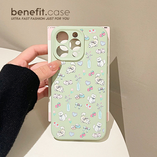 benefit治愈风猫猫蝴蝶结17适用于iphone16promax苹果15PRO手机壳13新款 14套12创意11全包xsmax硅胶xr防摔8p