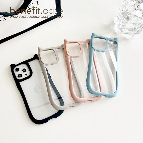 benefit可爱简约猫耳朵16适用iphone15promax苹果13手机壳14promax新款12套11小众华为Pura防摔Mate硅胶防摔